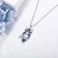 thumbnail image 3 of Owl Necklace 926 Sterling Silver Owl Filigree Moonstone Pendant Necklace Cute Animal Jewelry For Women, 3 of 6