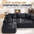 thumbnail image 6 of Lunale L-Shaped Modular Sectional Sofa with Left Chaise, No Assembly Required, Boneless Polyester Cloud Couch for Living Room, Gray, 6 of 10