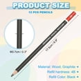 thumbnail image 2 of 8B Drawing Pencils for Sketching, 12PCS Sketch Pencils for Drawing Art Pencils Graphite Wood Pre-sharpened for Drawing Sketching Artists, Black Red, 2 of 6