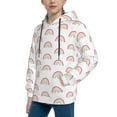 thumbnail image 2 of Haiem Rainbow Pattern Boys Hoodie, Youth Pullover Hooded Sweatshirt, Kangaroo Pocket Hoodie for Kids Girls -Small, 2 of 6