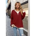 thumbnail image 4 of Camisetas de Larga para Mujer Color Vino Tinto S, 4 of 8