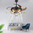 Wuzstar Traditional Crystal Ceiling Fan Led Light Remote Control Indoor 