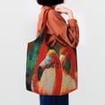 thumbnail image 6 of XMXT Canvas Tote Bag for Women, Red Flamingo Illustration Large Reusable Shopping Bags, Multicolor, 6 of 7