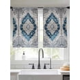 thumbnail image 2 of Blue Boho Floral Sheer Curtains 54 Inch Length 2 Panels Set for Living Room/Bedroom, Vintage National Floral Textured Semi Curtain Sheers Drapes Rod Pocket Curtains Window Treatment Set 52''x54''x2, 2 of 7