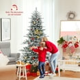 thumbnail image 2 of Gymax 7 FT Snow Flocked Artificial Christmas Tree w/ 1119 PVC & PE Tips 620 LED Lights, 2 of 10
