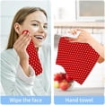thumbnail image 5 of Coolnut 4 PCS Red Polka Dots Washcloths, 12 X 12 Inches Cotton Wash Cloths, Highly Absorbent and Soft Face Towels for Bathroom,Gym,Hotel and Spa, 5 of 6