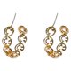 thumbnail image 1 of Pendientes geométricos con agujas plateadas, pendientes con círculos sonrientes, diseño de otoño e invierno para mujer, 1 of 5