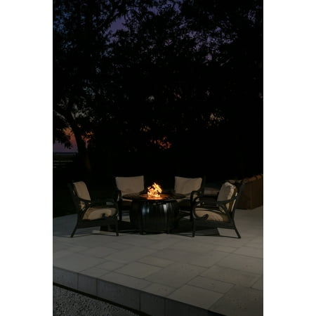 Fire Sense - Grand Cooper Aluminum Round LPG Fire Pit - Antique Bronze