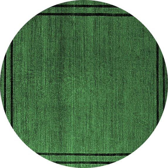 Ahgly Company Indoor Round Oriental Emerald Green Industrial Area Rugs, 6' Round