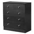 thumbnail image 5 of Kepooman Drawer Dresser, Four Layers and Five Drawers Chest of Drawers Matte Gold Handles, Storage Cabinet, Black, 5 of 10