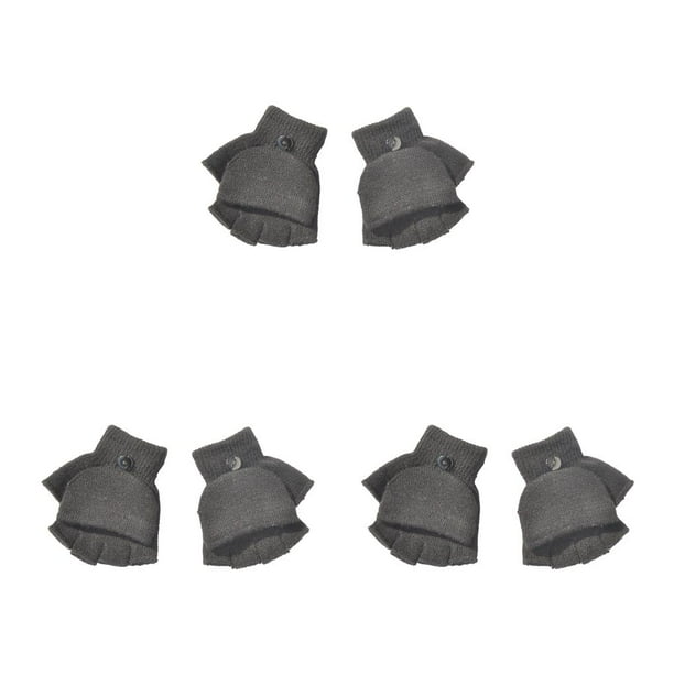 Minnieouse 1 par de guantes sin dedos, cómodos, simples, térmicos, medio dedo, funda para calentar las manos, calentador de manos, guante para Negro 3piezas