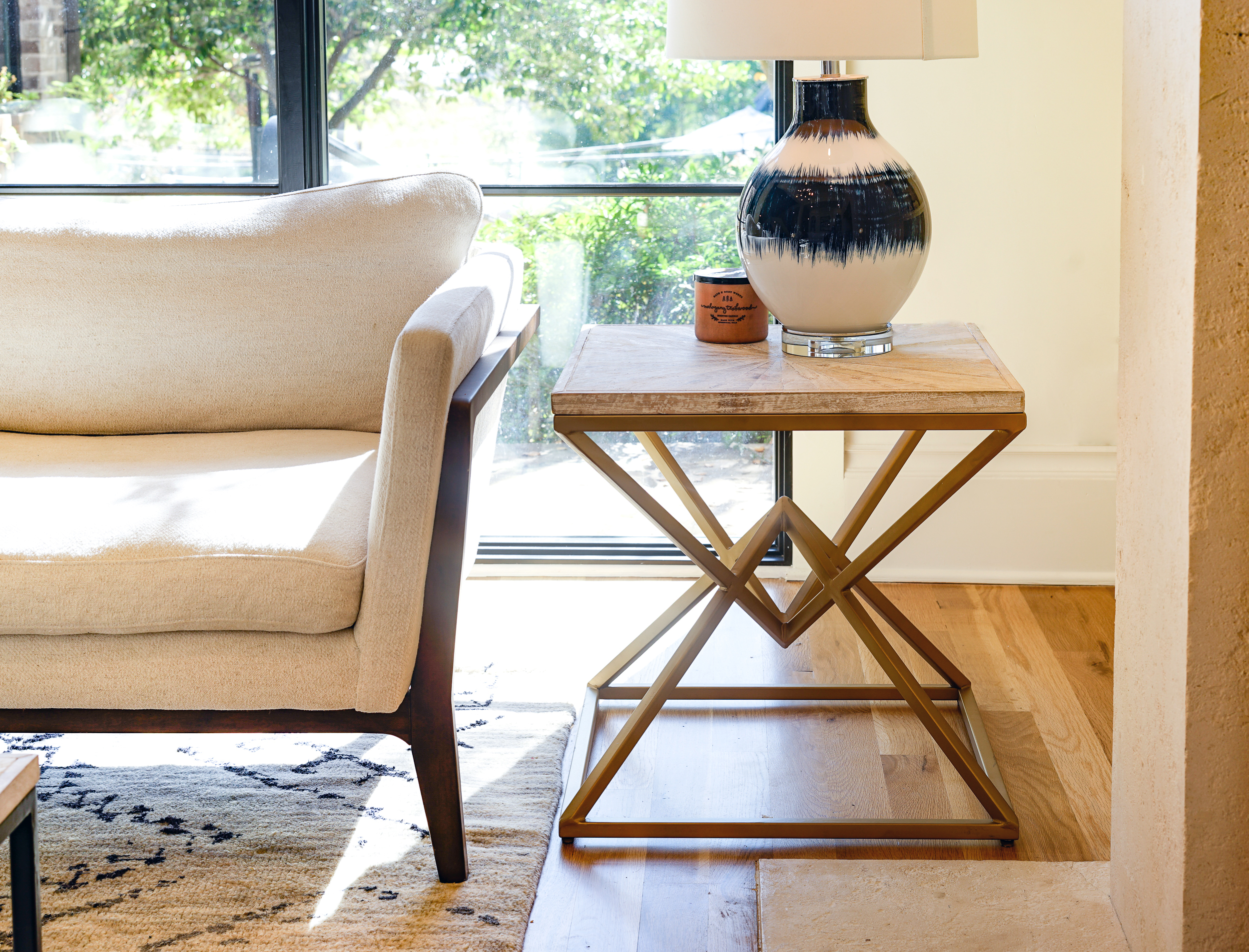 Posh Pollen Winnie Metal Square Gold End & Side Table - Gold