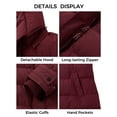 thumbnail image 7 of Wantdo Women's Plus Size Winter Jacket Quilted Winter Coat Windproof Puffer Jacket with Detachable Hood Wine Red 4XL, 7 of 7