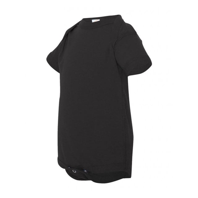 FIne Jersey Infant Lap Shoulder Creeper - Black - 24 Months