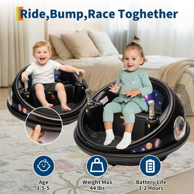 Kojooin Ride On Electric Bumper Car for Kids, 12V 360 Degree Spin Ride On Car with Remote Control