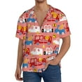 thumbnail image 3 of Fotbe Cartoon with Traffic Elements print Short Sleeve Button Down Shirts for Men Casual Summer Beach Wrinkle Free Shirt-Large, 3 of 7