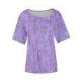 thumbnail image 4 of ATENAR T Shirts for Women Casual V Neck Womens Shirts Solid Color Tee Purple 3XL, 4 of 4