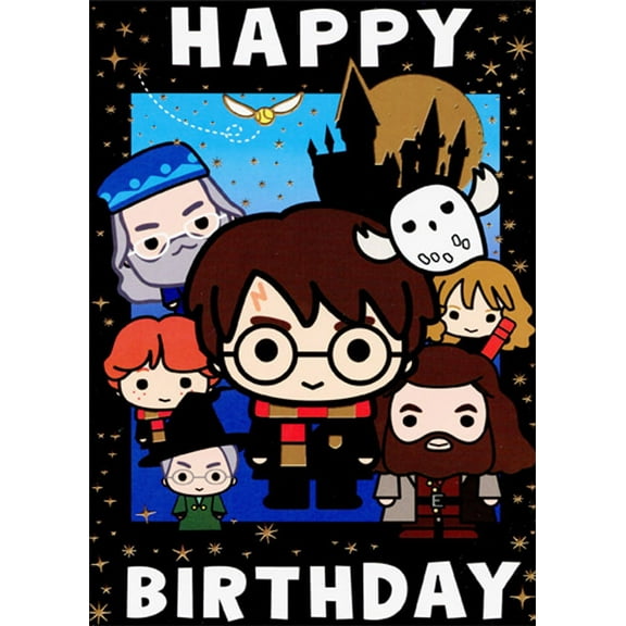 Paper House Productions Cute Harry Potter and Friends Juvenile Birthday Card for Kids : Children