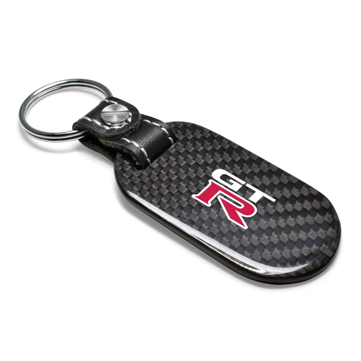 for GT-R Logo Real Carbon Fiber Dog-Tag Style Key Chain