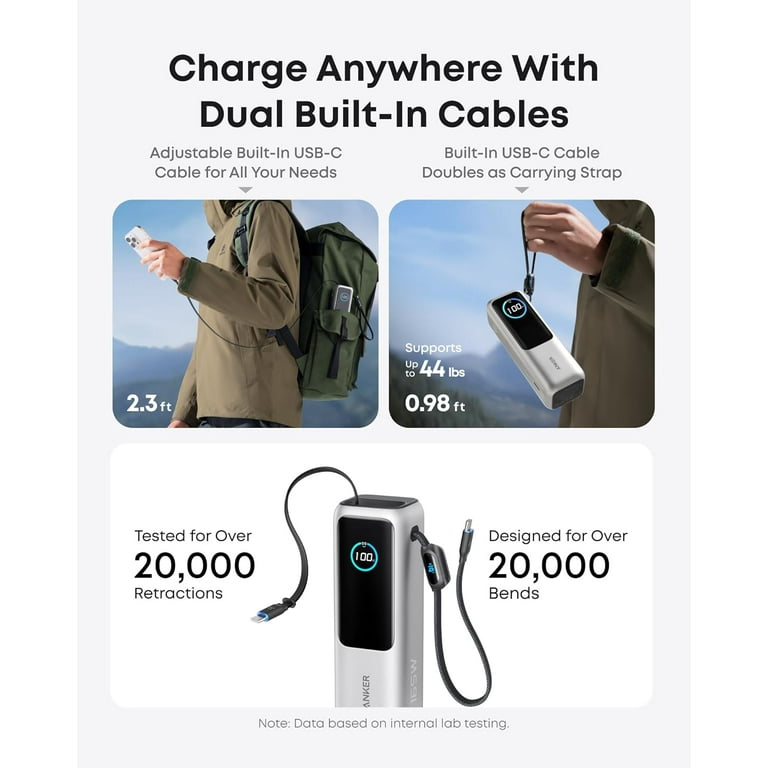 発電機・ポータブル電源 Anker Power Bank 25000mAh 165W Amazon.com: Anker Power Bank 25K 165W with Built-in USB-C
