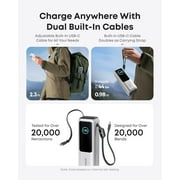 Anker Laptop Power Bank, 25,000mAh Portable Charger with Triple 100W USB-C Ports, Built-in Retractable Cables, Flight-Approved for Travel, Compatible for iPhone 17/16 Series,Macbook,Samsung, and More