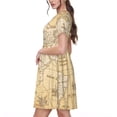 thumbnail image 2 of Disketp World Map para Vestido de Manga Corta para Mujeres, Vestidos de Verano para Mujeres, Casual y Holgado para la Playa, 2 of 6