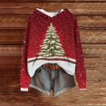 thumbnail image 3 of Women's Knit Sweater Pullover Hooded Sweatshirt with Christmas Print, Cute and Comfortable, Perfect for Fall and Winter Casual Wear and Holiday Festivities,Wine,XL, 3 of 5
