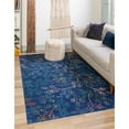 thumbnail image 2 of Unique Loom Blossom Floral Bright Color Area Rug 10' x 14' Rectangle Blue/Gold, 2 of 2