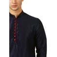 thumbnail image 4 of Mens Handmade Art Silk Loop Button Designer Kurta Dhoti Set/Mens Indian Sherwani, 4 of 4