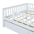 thumbnail image 6 of Euroco Pine Wood Full Size Storage Daybed with Drawers, White, 6 of 12