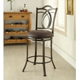 thumbnail image 3 of Linon Calif 24" Swivel Counter Stool Faux Leather Seat Metal Frame in Espresso, 3 of 3
