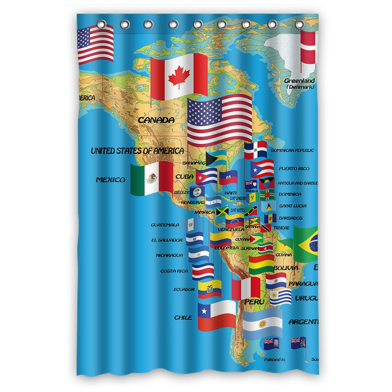 Ykcg Home Decor North And South America Map With Flags And Countries