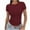 Wine, variant on Zpanxa Fresh Daily Top for Women Short Sleeve Round Neck Solid Color Casual Tee Easy Joy Loose Fit Comfort Blouse