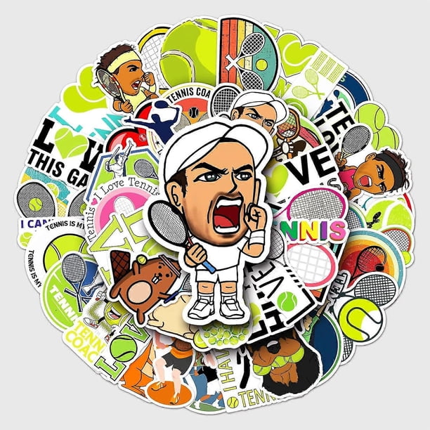 Tennis Waterproof Stickers for Kids,50pcs Pack Aesthetic Sticker for Water Bottles Laptop iphone Notebooks Computer Skateboard Bicycle Helmet Cute VSC