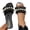 Black, variant on Women Pearl Ruched Flat Slippers Square Open Toe Faux Leather Casual Summer Slip On Dressy Sandals, White