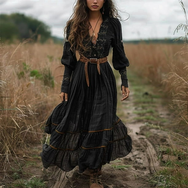 WILLBEST Vestidos de Verano 2025, Vestidos de Verano para Mujer, Vestido Floral de Vacaciones, Vestido Bohemio Largo sin Mangas, Vestidos Casuales de Playa con Cuello En V Mediana