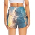 thumbnail image 2 of Lsque Cute Cloud Cat Printed Women's Running Shorts with Liner Pockets,Elastic Quick Dry Workout Athletic Gym Yoga Shorts,Womens High Waist Shorts-X-Large, 2 of 9