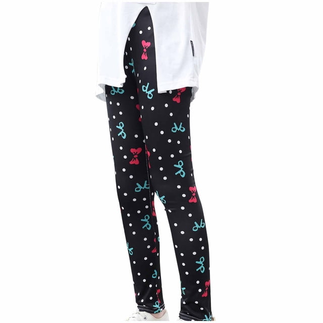 Leggings Para Niños Medias Para Bebés Otoño Invierno Pantalones Para Niñas Pantalones Elásticos Impreso Cepillado Cálido Leggings Casuales Negro Odeerbi LM103-10706