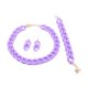 thumbnail image 4 of Conjunto de collar, pulsera y pendientes de cadena gruesa de moda, joyería exagerada, cadena de eslabones de acrílico mate con cierre resistente para Púrpura, 4 of 9