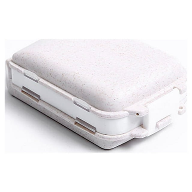 Baohd Pill Box Sealed Container Collapsible Tablet Organizer Storage Divider Camping Indoor Outdoor Health Care Dispenser straw 1Set