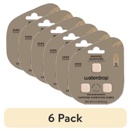 (6 pack) Waterdrop Microenergy Oro Mango & Guava Natural Energy Drink Cubes, 3 Count