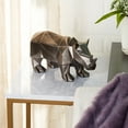 thumbnail image 4 of 10" x 6" Silver Polystone Rhino Sculpture, by CosmoLiving by Cosmopolitan, 4 of 10
