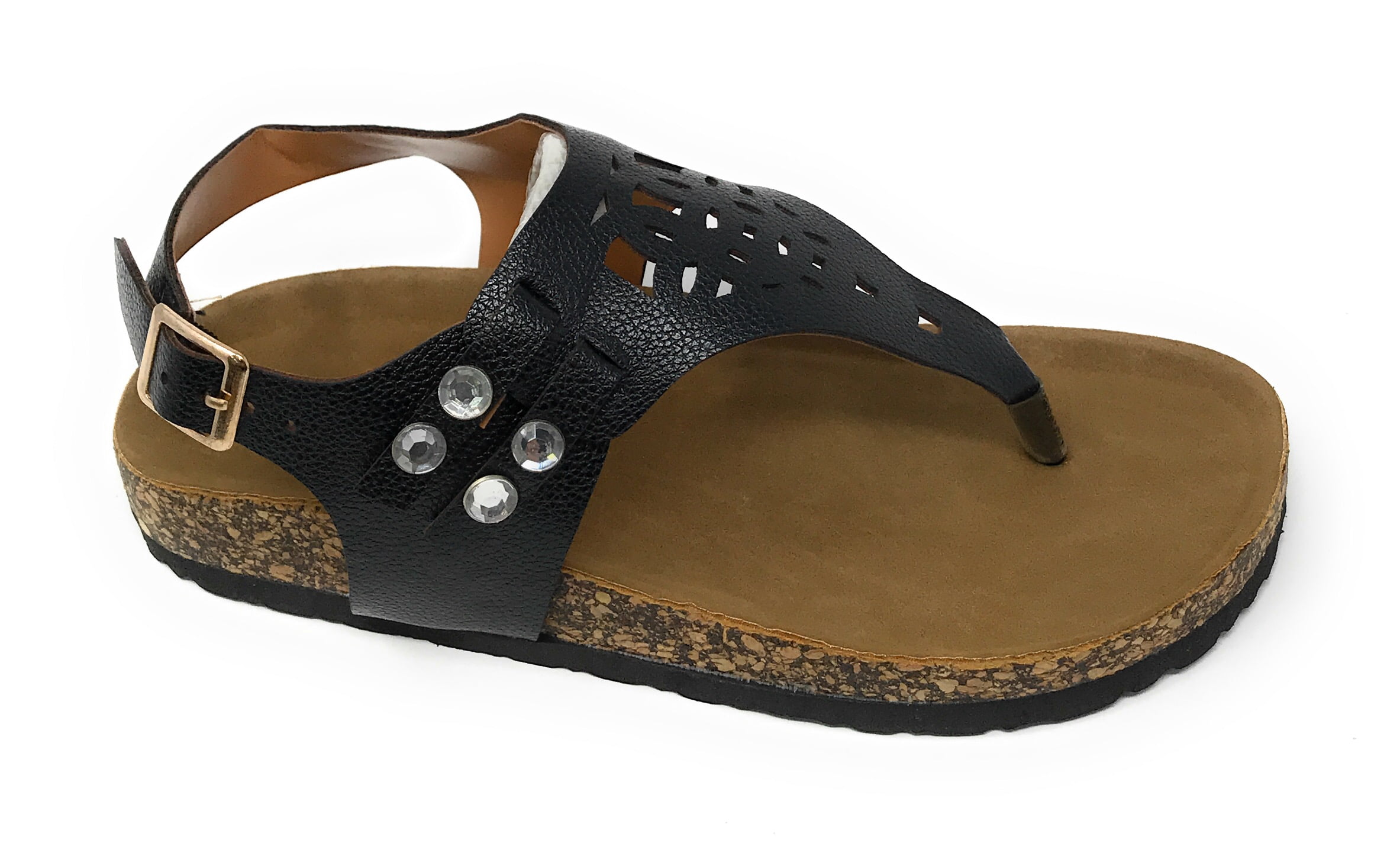 Victoria K Women's Laser Cut Out Cork Sandals