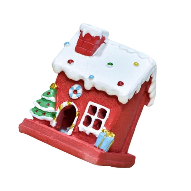 Estatuilla de paisaje de pueblo navideño Naiovety Rojo Pequeño