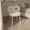 thumbnail image 7 of AQSQ Vanity Stool with Bowknot Backrest Living Room Women Girls Bedroom Makeup Chair Adjustable Foot Pads Armless Dressing Chair Side Table Seat, 7 of 7