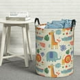thumbnail image 6 of Rateoe Jungle Animals Pattern Round Laundry Hamper Basket, Tall Hamper Basket for Blanket Storage, Nursery Clothes Hamper for Laundry in Bedroom and College Dorm-Small, 6 of 6