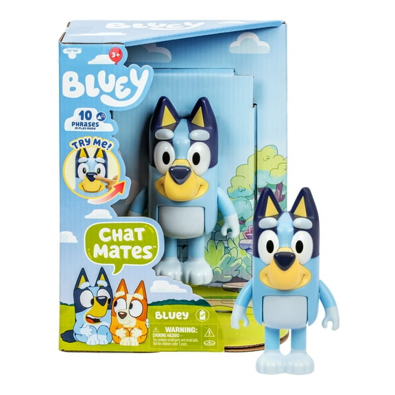 Bluey Chat Mates, Press Bluey's Nose and Hear 10 phrases from the Show, Stands 6 In Tall, Ages 3 