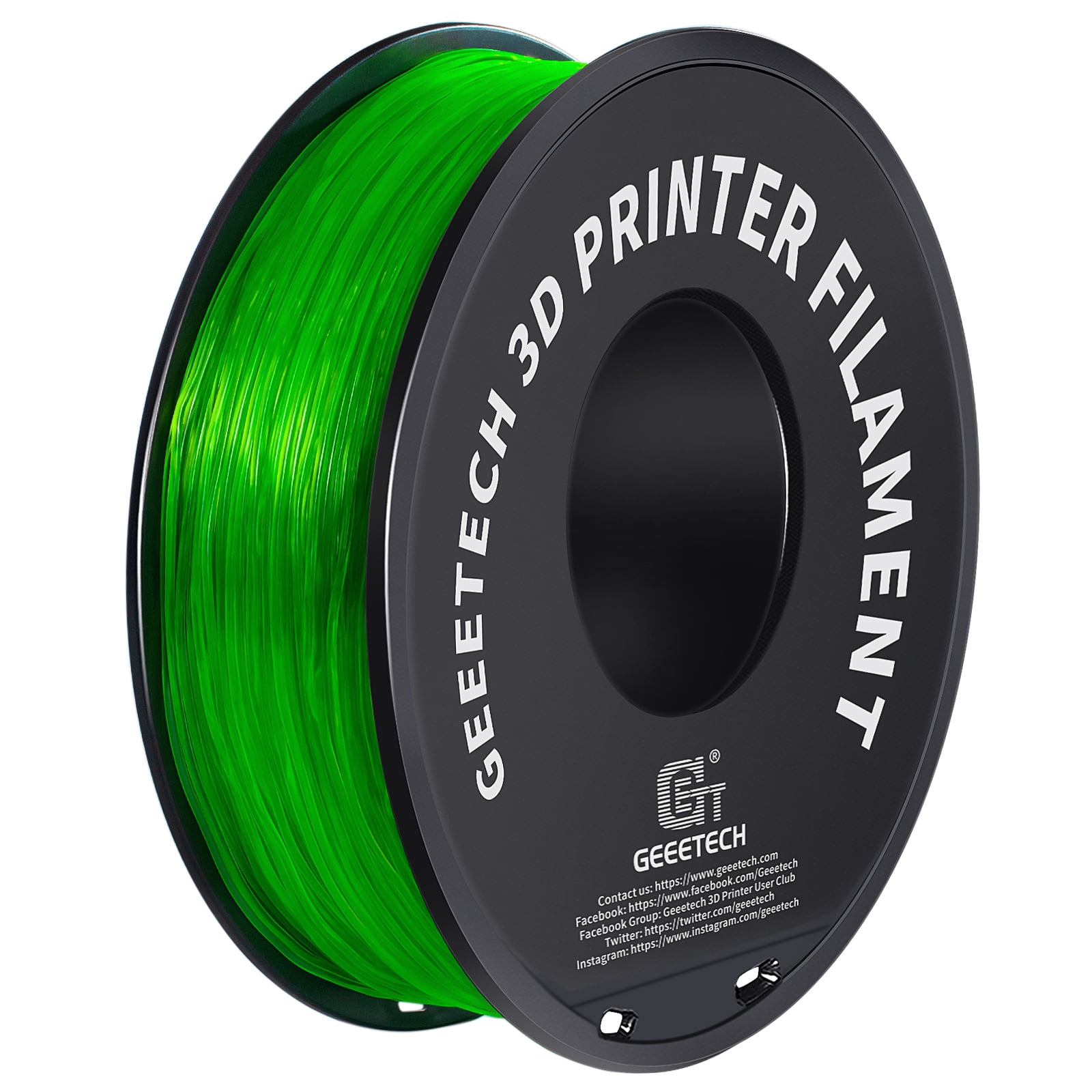 Geeetech 5pcs TPU Filament 1.75mm Flexible Soft 3D Printer Consumables green, 5kg Spool (11 lbs.), Dimensional Accuracy +/- 0.03 mm