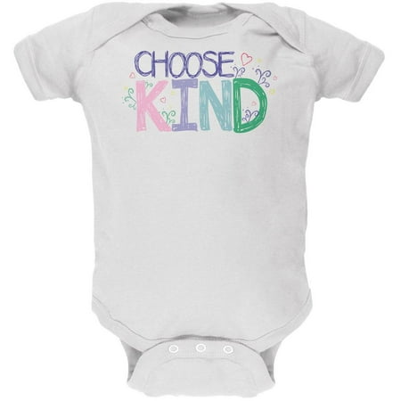 

Anti-Bully Choose Kind Sketch Soft Baby One Piece White 0-3 M