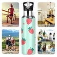 thumbnail image 7 of Yayeee 33oz Insulated Water Bottle Double Wall Stainless Steel with Flip Straw Lid, Green Strawberry, 7 of 7